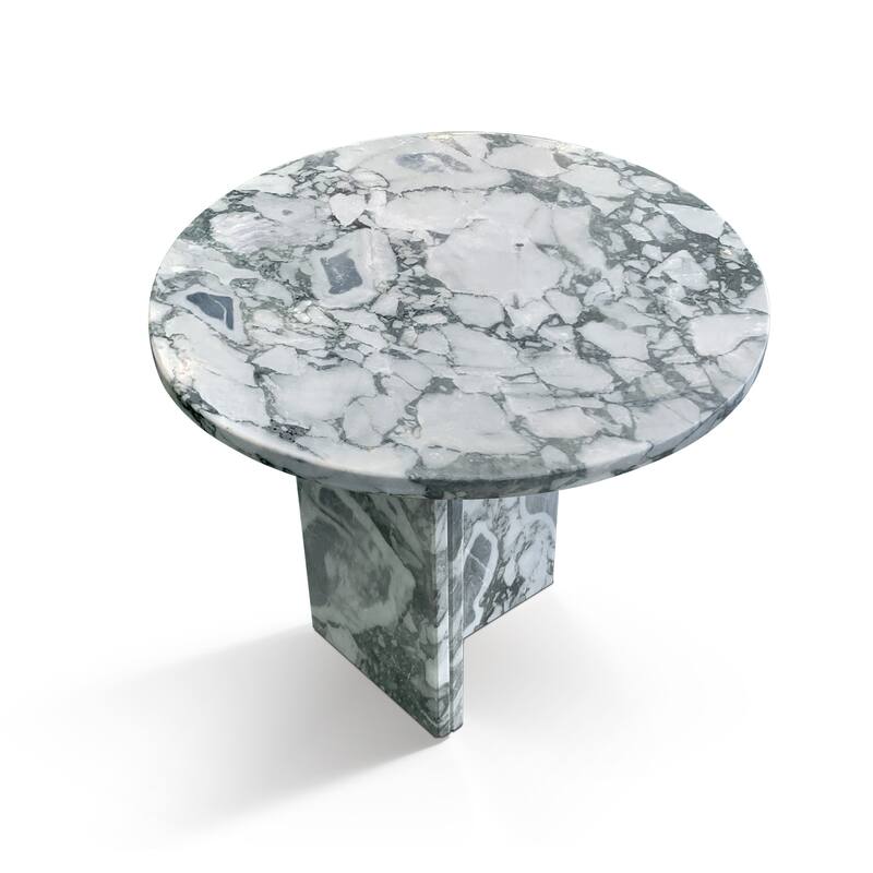 Gray Blue Natural Marble Coffee Table Living Room Table with Natural Stone Polished Surface, for Living Room