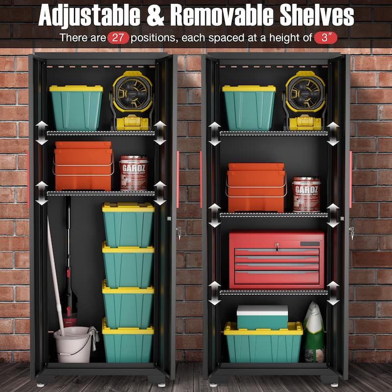 Costway 6PCS Garage Cabinets and Storage System Set with Pegboard & - See Details