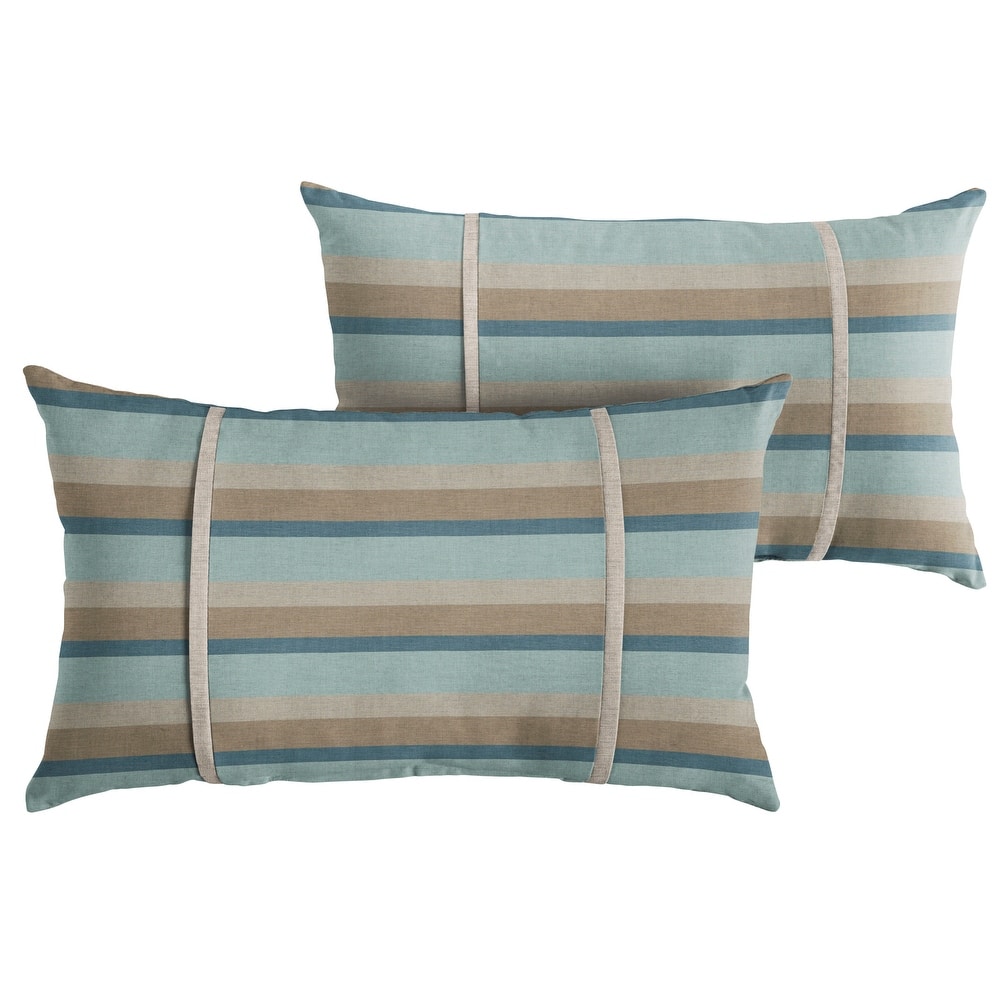 Sorra Home Sunbrella Outdoor Double Petite Flange Pillow Set of 2