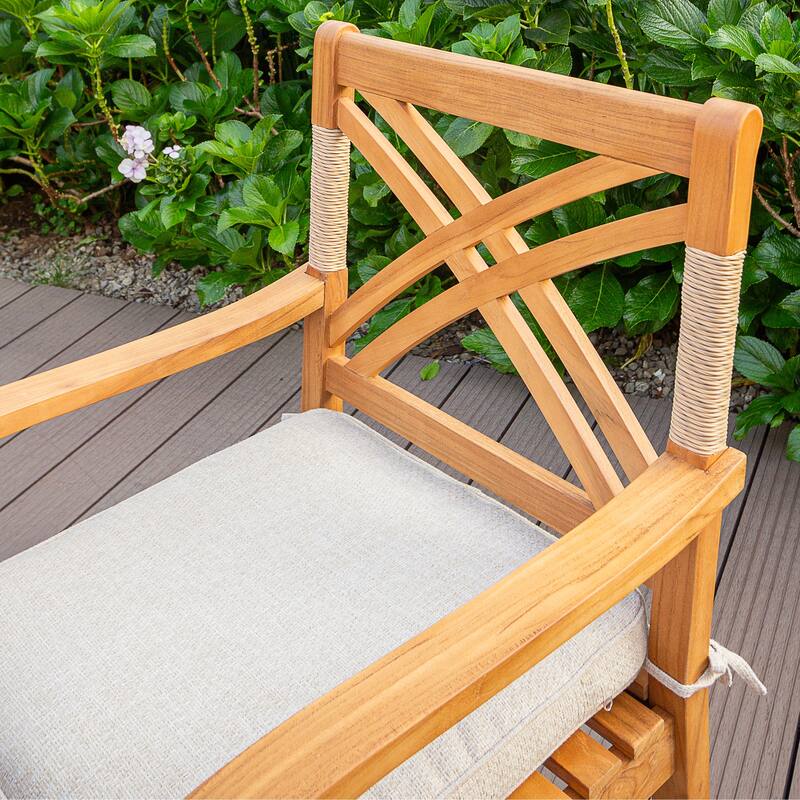 Cambridge Casual Carmel Teak Outdoor Dining Armchair with Cushion
