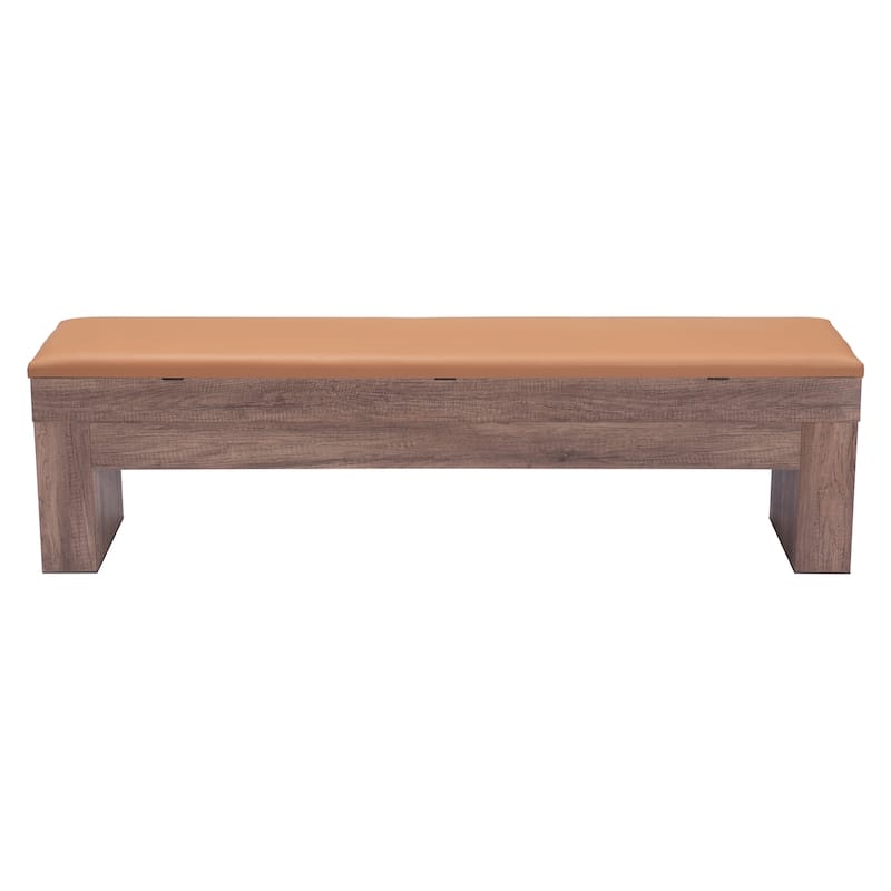 Set of 2 Lac Vieux Storage Bench Brown - N/A