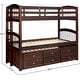 preview thumbnail 7 of 5, Twin Over Twin Wood Bunk Bed with Drawers