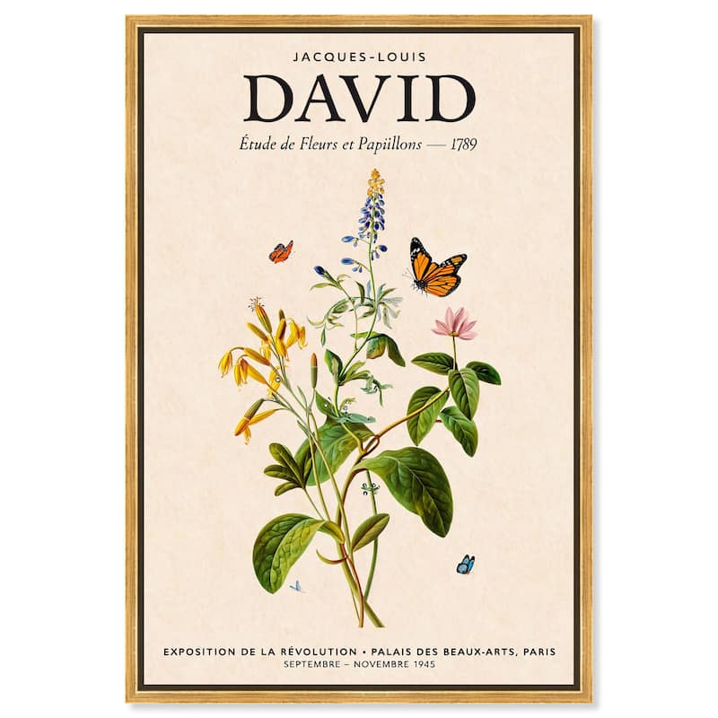David's Delicate Flowers Canvas by Art Remedy - Gold - 36" x 54"