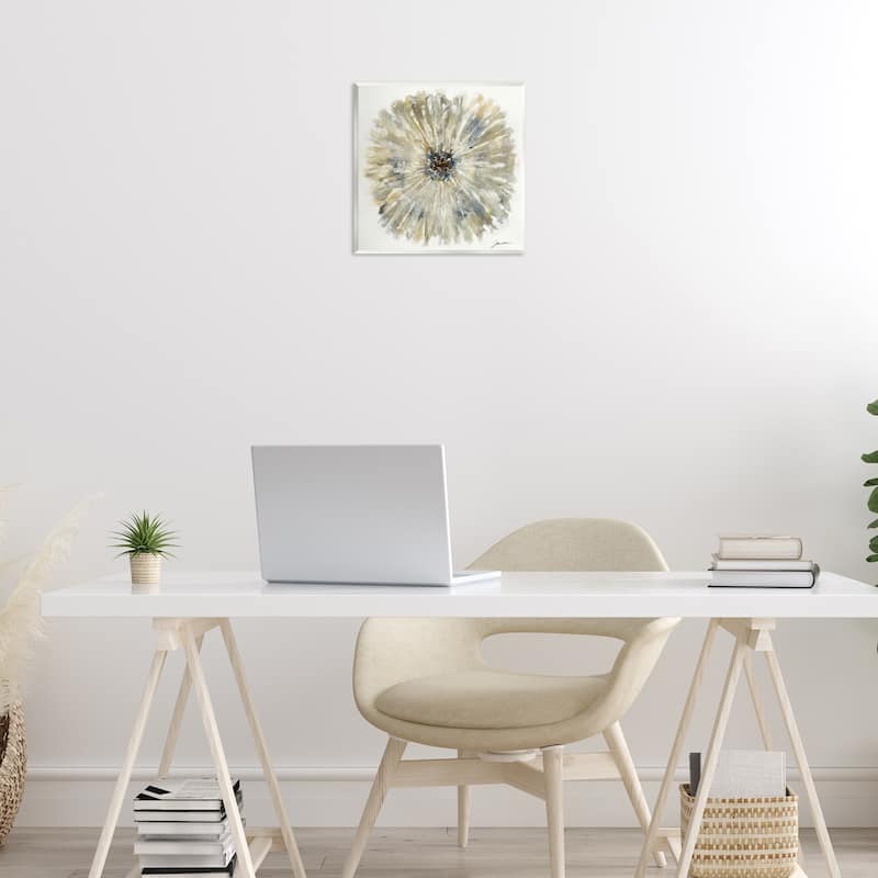 Stupell Neutral Rustic Abstract Flower Wall Plaque Art Design By Liz Jardine