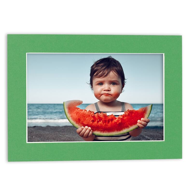 8x10 Mat for 11x14 Frame - Precut Mat Board Acid-Free Bright Green 8x10 Photo Matte For a 11x14 Picture Frame