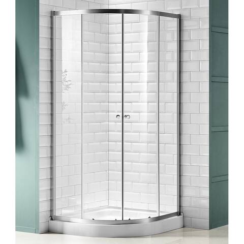 ANZZI Mare 35" x 76" Framed Sliding Shower Enclosure with TSUNAMI GUARD