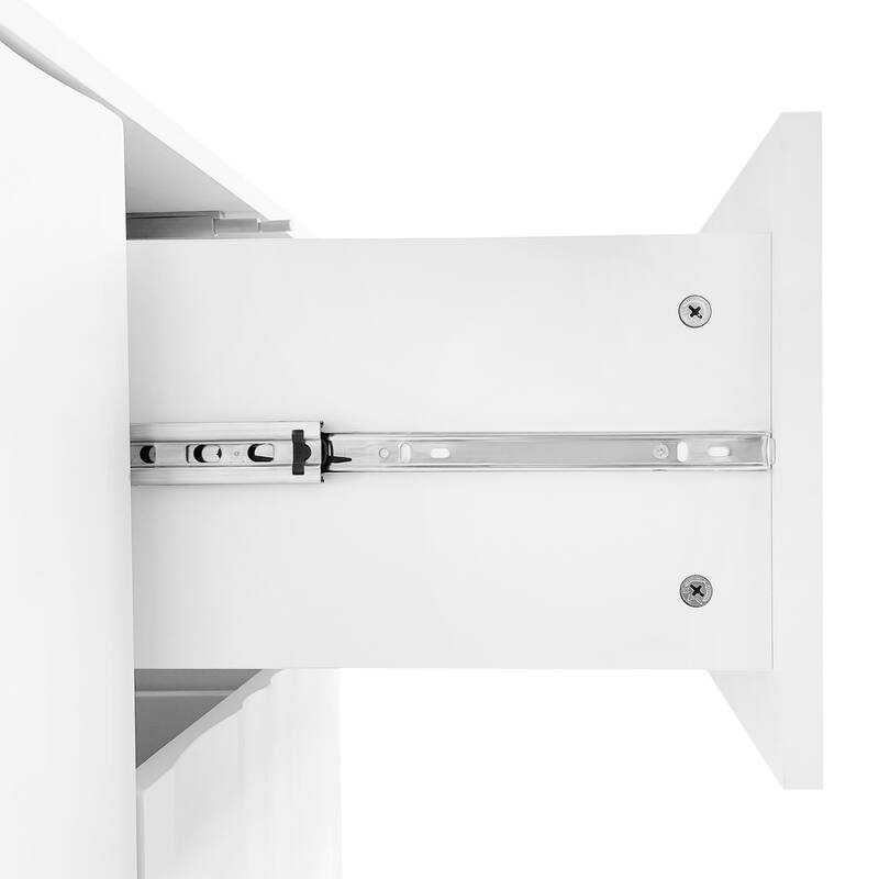 Wave Pattern Modern 2-Door Sideboard Buffet Cabinet with Adjustable Shelves & Drawers for Living Room Storage