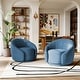 preview thumbnail 75 of 80, 34" Wide 2 Set Velvet/ Boucle Barrel Swivel Chair