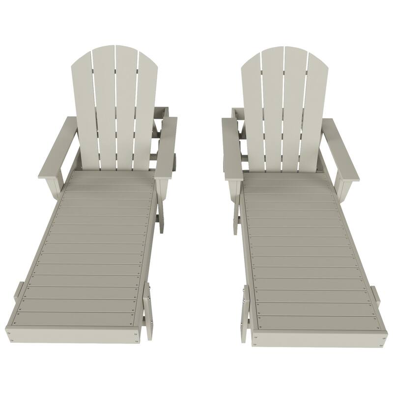 Polytrends Altura Poly Eco-Friendly All Weather Reclining Chaise Lounge with Arms (Set of 2)