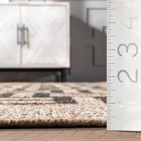 Nuloom Saskia Woven Stripes Jute Area Rug