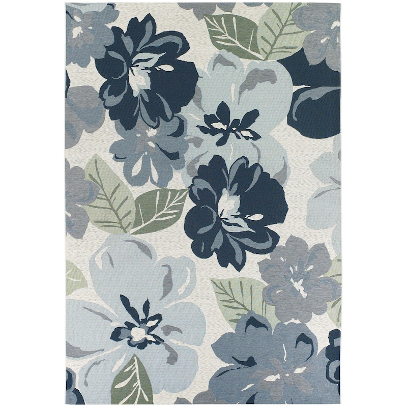 Dream Decor Rugs Gelato Giardino Indoor Outdoor Area Rug - 8'1" x 11'2" - Gray/Blue