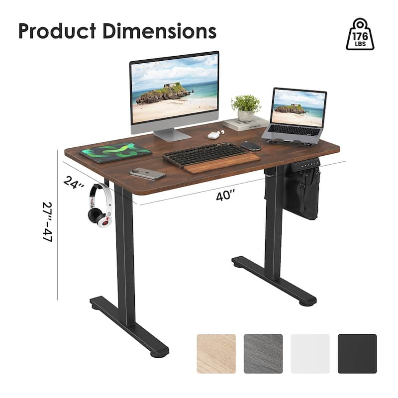 Electric Standing Adjustable Height Sit Stand Home Office Desk w/ Splice Board