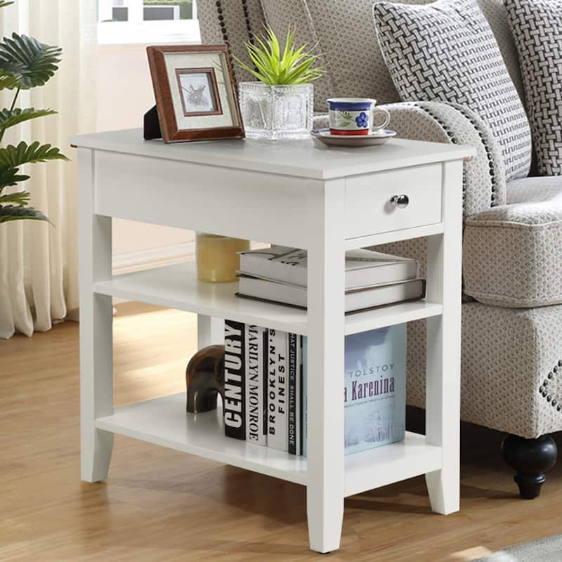 Gymax Set of 2 3Tier Nightstand Bedside Side End Table w/Double