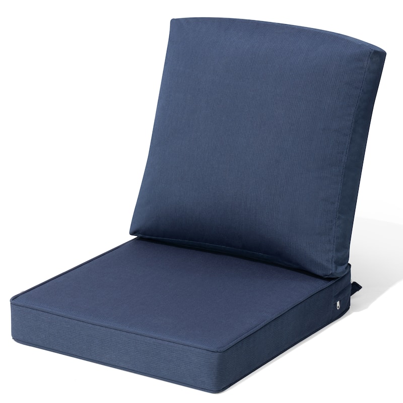 22''D x 21''W x 3.5''T Patio Fabric Outdoor Seat Cushions Set (Seat & Back) - 1PC - NavyBlue