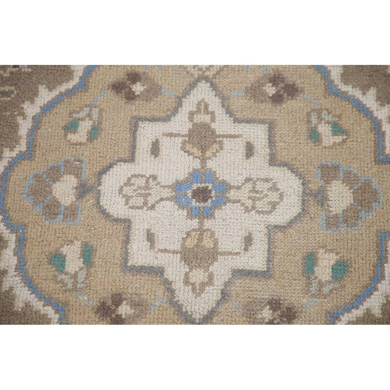 Hand Knotted Oriental 100% Wool Carpet Traditional Floral Beige & Ivories Tabriz Area Rug - 12' 8'' X 9' 8''