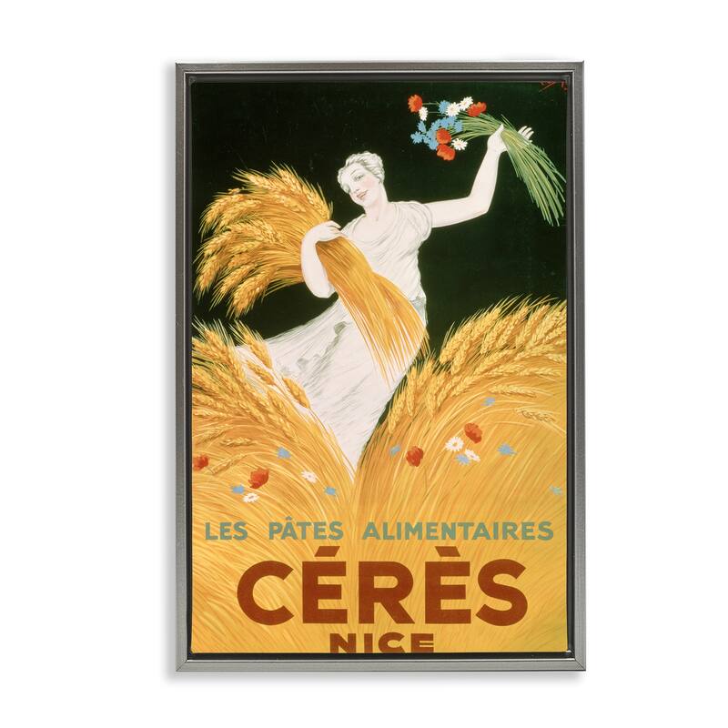 Stupell Antique Ceres Goddess Framed Floater Canvas Wall Art Design By Marcus Jules - 21 x 31 - Grey