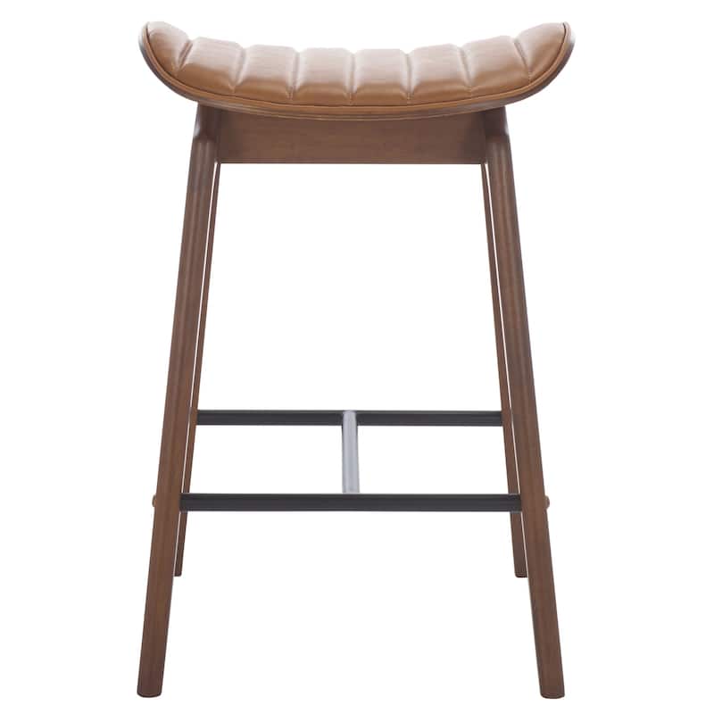 SAFAVIEH COUTURE Elline Wood Counter Stool (Set of 2) - 18"W x 18"D x 27"H