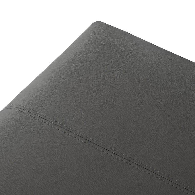 Adeco Faux Leather Storage Ottoman for Living Room