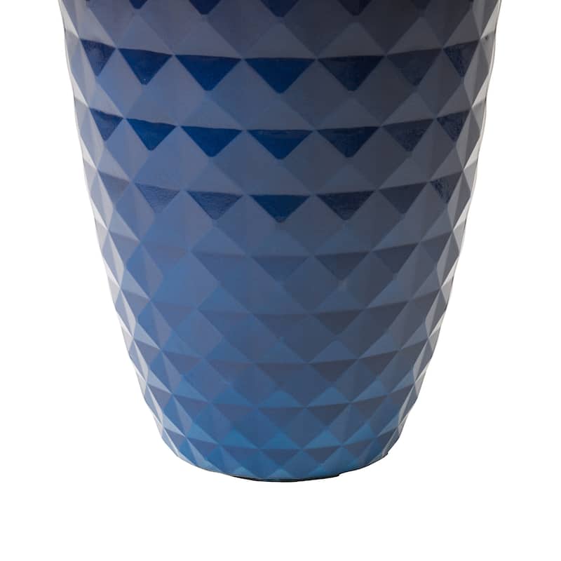 Glitzhome 19.75" H Eco-Friendly Oversized Faux Ceramic Diamond Textured Tall Planter Porch Flowerpot (Set of 2)
