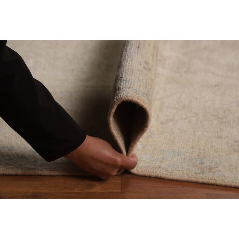 Vegetable Dye Oushak Turkish Rug Handmade Living Room Wool Carpet - 8'0"x 10'1"