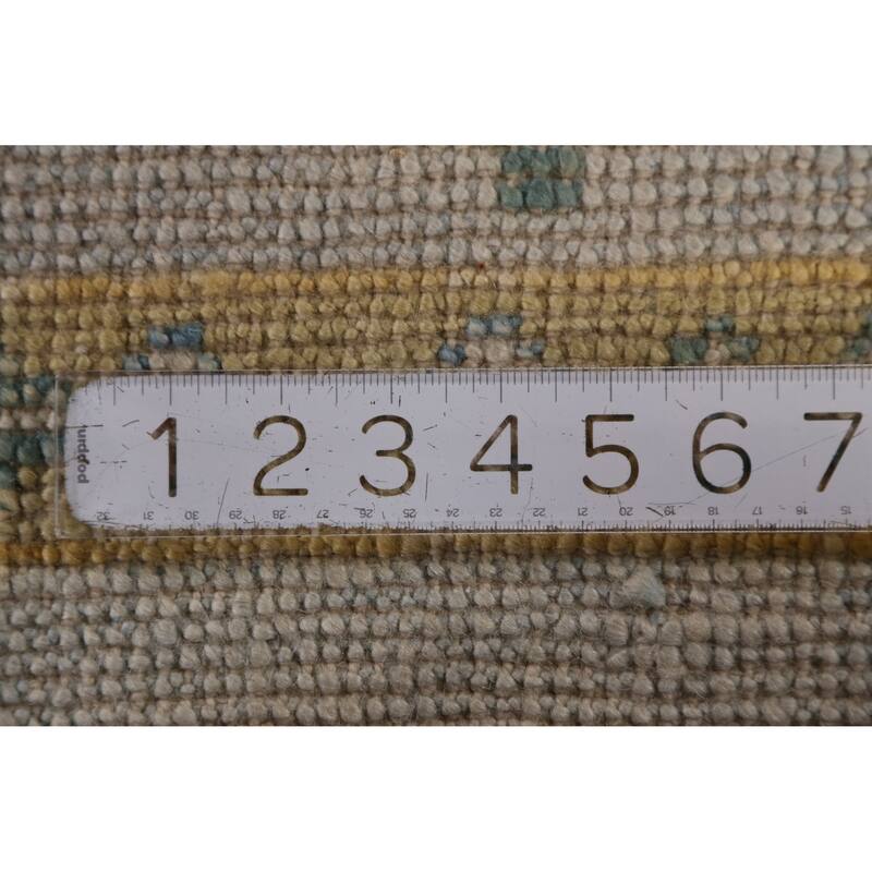Hand Knotted Oriental 100% Wool Carpet Transitional All-Over Beige & Ivories Oushak Area Rug - 13' 2'' X 9' 5''