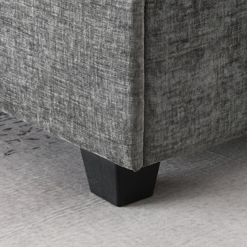 119" U-Shaped Chenille Sectional Sofa with Chaise and Cup Holders