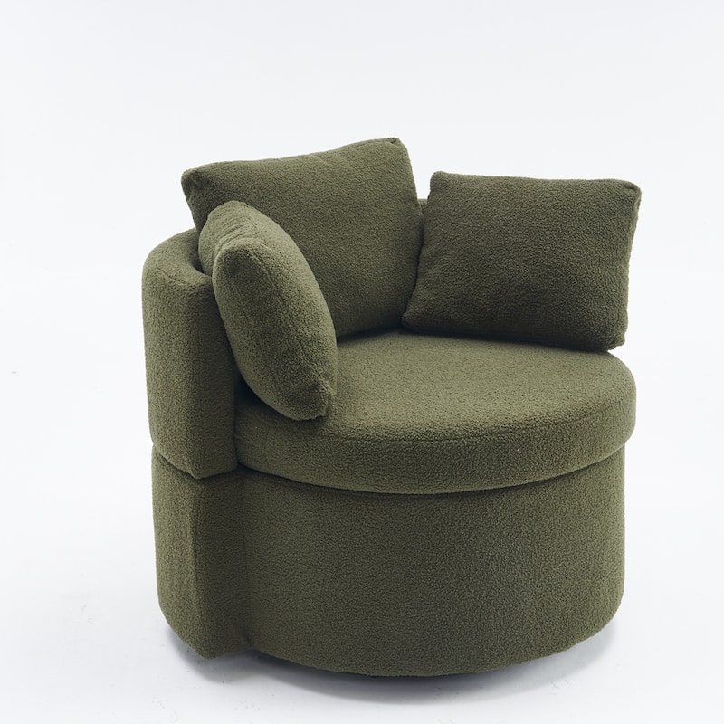 Modern Swivel Storage Chair With Back Cushion For Living Room