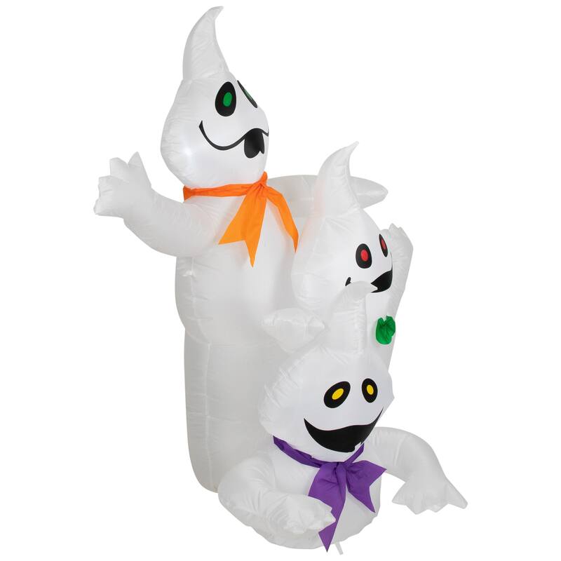 LED Lighted Inflatable Ghost Trio Outdoor Halloween Decoration - 3.5'