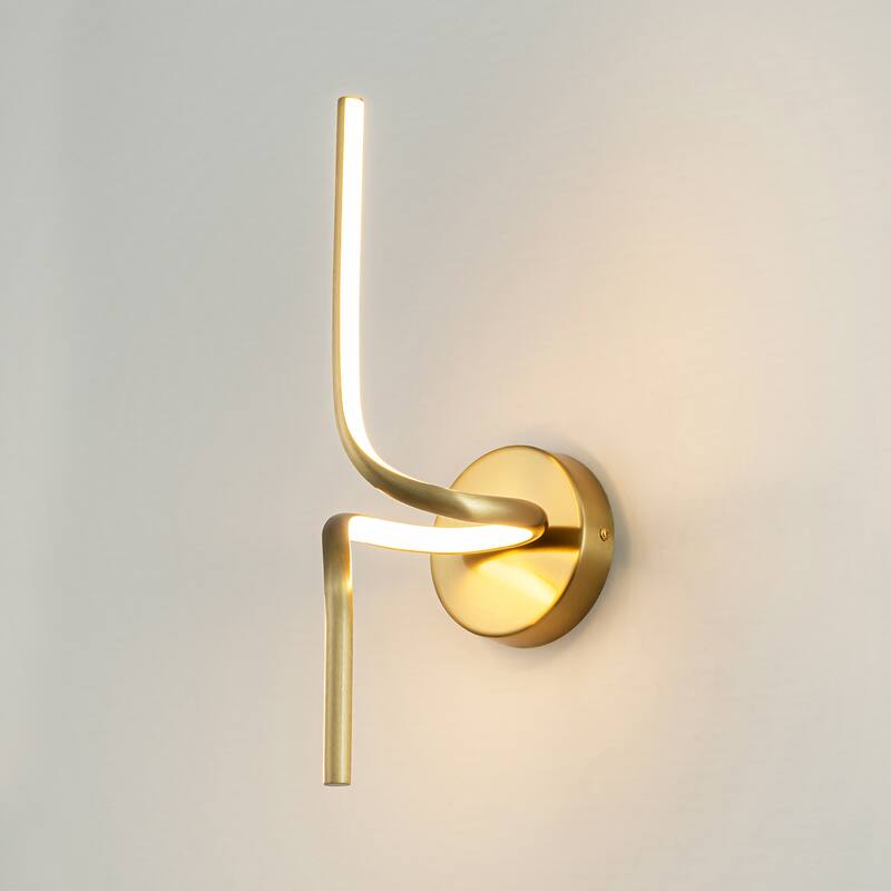 1-Light Modern Black/Gold Linear Aluminum Intergrated LED Bathroom Vanity Light