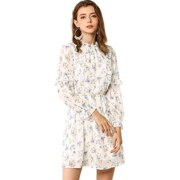 floral tie waist dress