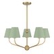 preview thumbnail 3 of 3, Xavier 5 Light Vibrant Gold + Green Chandelier