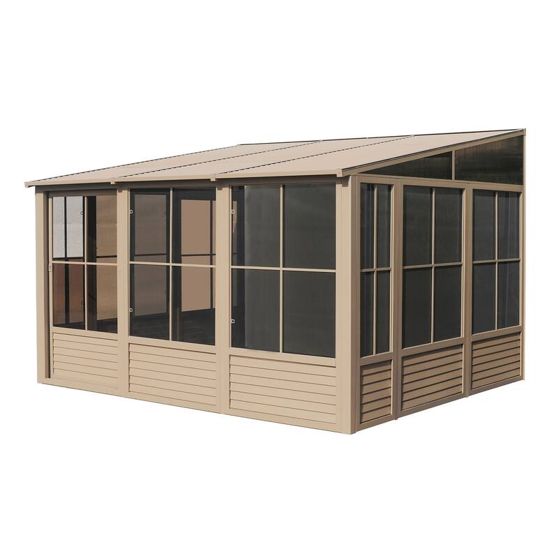 Florence - Wall Mounted Solarium 10x12 Metal Roof