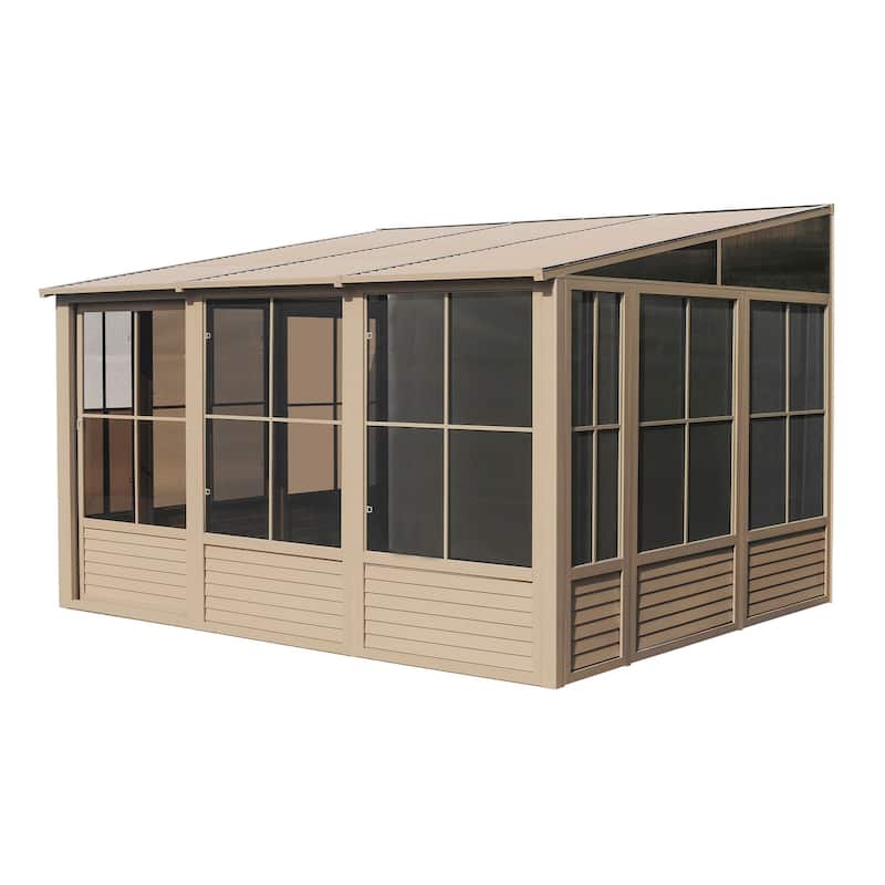 Florence - Wall Mounted Solarium 8x12 Metal Roof