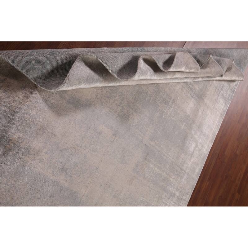 Abstract Indian Area Rug Hand-Knotted Wool Carpet - 5'8"x 7'10"
