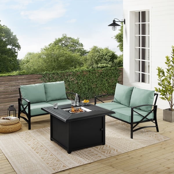 slide 2 of 26, Kaplan 3Pc Outdoor Conversation Set W/Fire Table