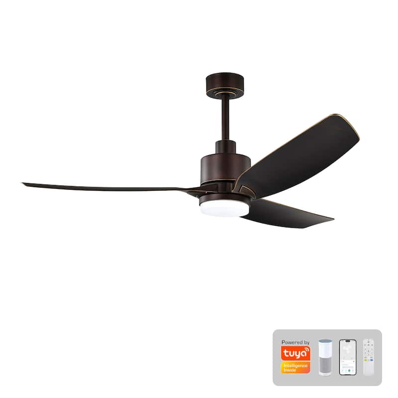 Genson SMART Oil Rubbed Bronze 3-Blade LED Lighted Ceiling Fan with Remote