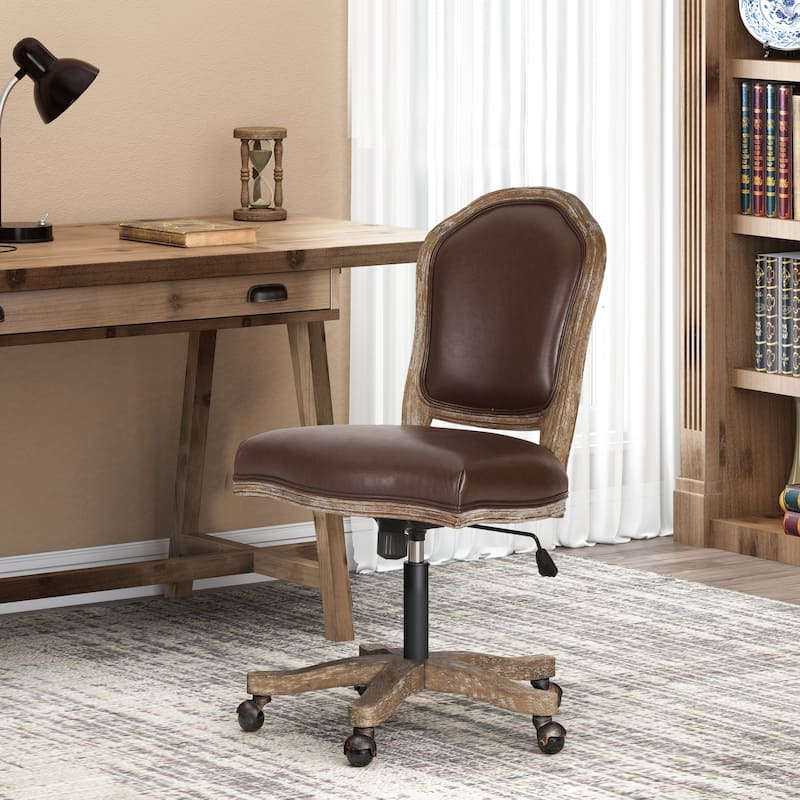 Scilley Upholstered Swivel Office Chair by Christopher Knight Home