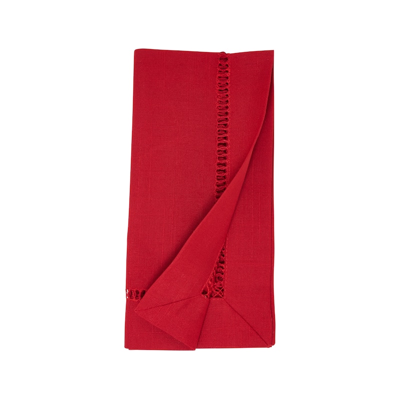 Decorative Napkins (Set of 12) - Stitched Border Detail for Dining and Entertaining