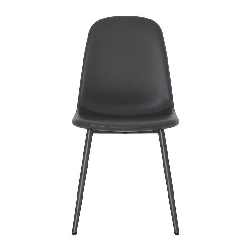 Modern Minimalist Black Dining Chair Set - 4 Chairs Per Box,Stable And Comfortable,Upholstered Side Chairs,Spoon Shaped Chairs