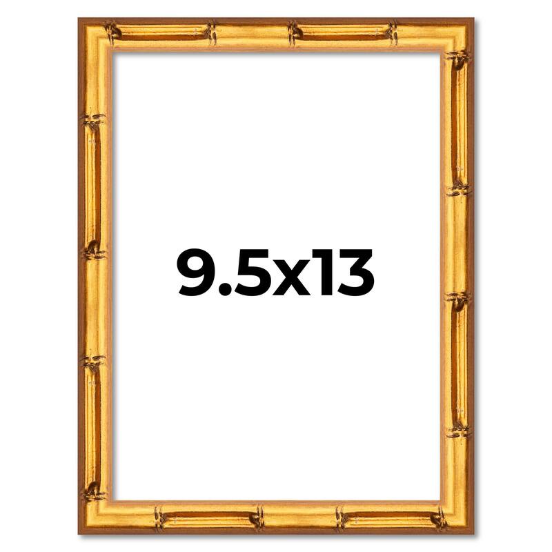 9.5x13 Frame Gold Bamboo Picture Frame - Complete Modern Photo Frame