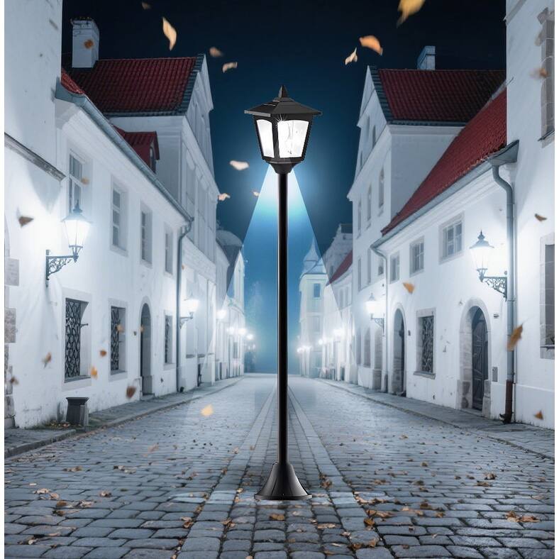 2 Pack 40" Solar Lamp Post Lights - IP65 Waterproof LED w/Dusk to Dawn Sensor for Yard & Drivewa - Black