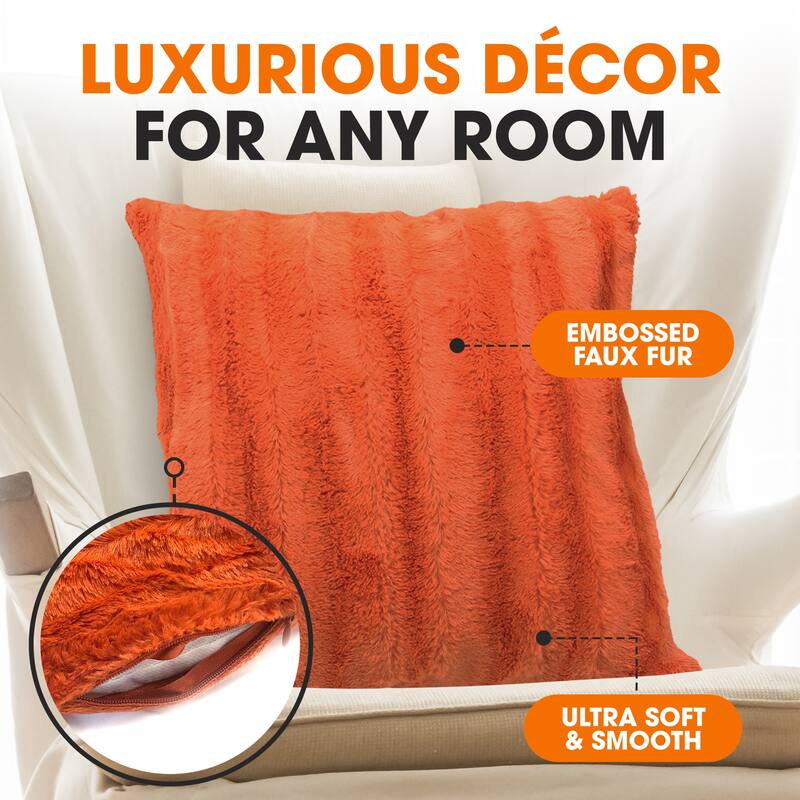 Cheer Collection FauxFur Throw Pillow Cover