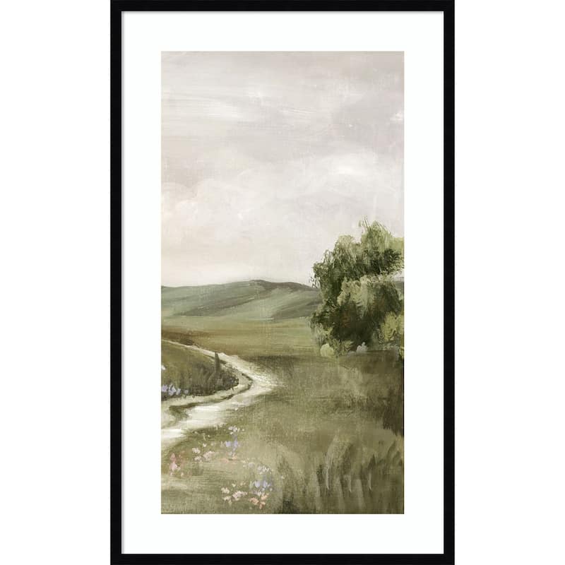 Path Through Tranquil Fields No. 2 by Luna Mavis Wood Framed Wall Art Print