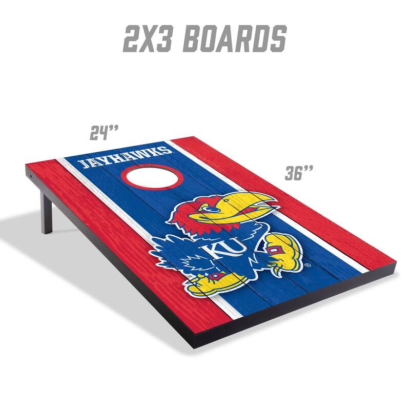 Kansas Jayhawks NCAA Compact 2x3 Tailgate Cornhole Board Set