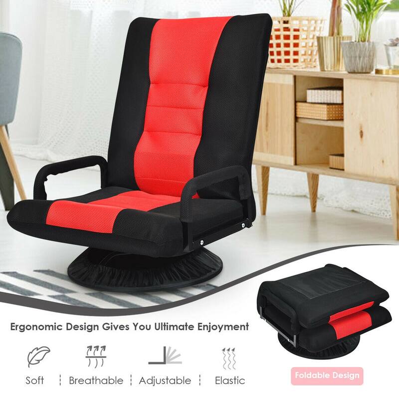 Gymax Gaming Floor Chair Folding Lazy Sofa 6-Position Adjustable - See Details