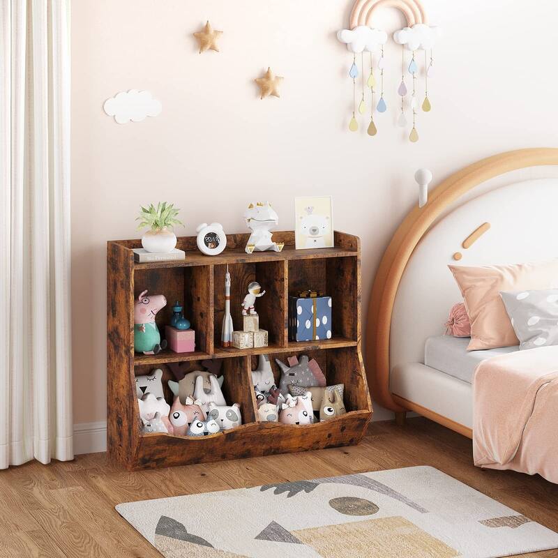 Toy Bookshelf and Bookcase, Multi Shelf with Cubby Organizer Cabinet for Storage Books and Toys