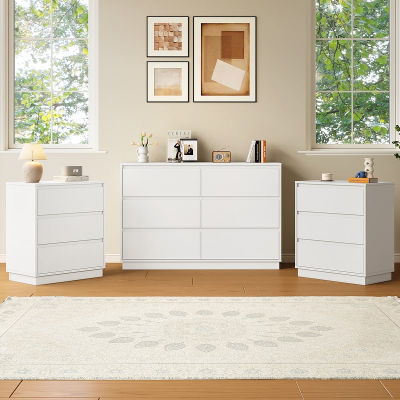 47" Wide 6 Drawer Dresser for Bedroom with Charging Station