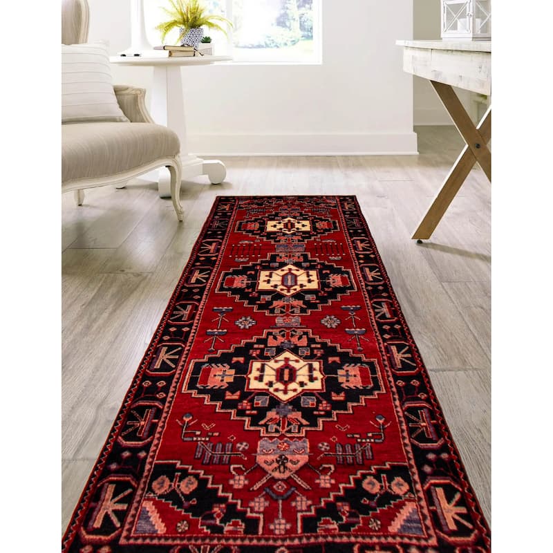 ECARPETGALLERY Hand-knotted Anadol Red Wool Rug - 3'6 x 9'4
