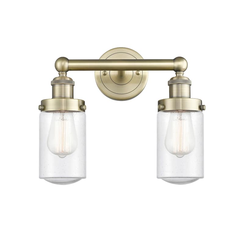 Innovations Lighting 616-2W-10-16 Dover Vanity Dover 2 Light 16" Wide - Antique Brass / Seedy