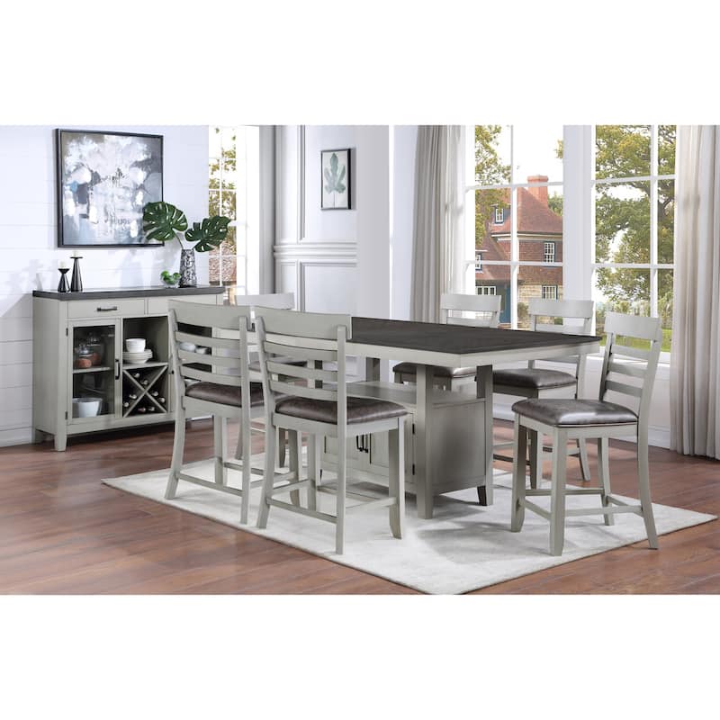 Steve Silver Hasbrook Ladder Back Farmhouse Counter Chair - Set of 2